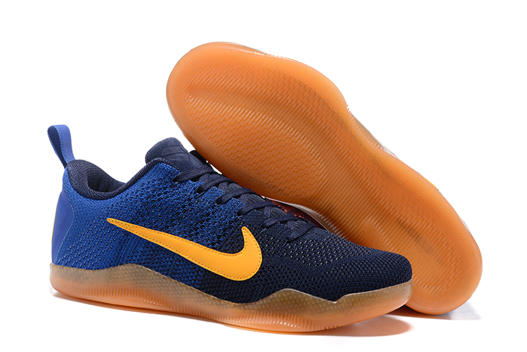 Nike Kobe 11 Flyknit Blue Black Orange Sole Shoes